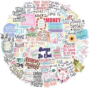 Inspirational Planner Stickers 50pcs, Aesthetic Positive Motivational Stickers for Journal Scrapbook Notebook Water Bottle Laptop Guitar, Vinyl Reward Stickers Gift