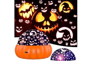MOKOQI Halloween Projector Lights Indoor with 17 Color Effects, Halloween Devil Lamp Pumpkin Night Light and Star Projector for Halloween Christmas Holiday Party Decor