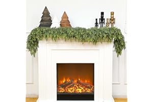 Waydress 2 Pcs 6ft Christmas Cedar Garland Artificial Realistic Soft and Thickness Green Faux Fake Full Cedar Pine Garland for Fireplace Mantel Table Doorframe Indoor Outdoor Xmas Holiday Decoration