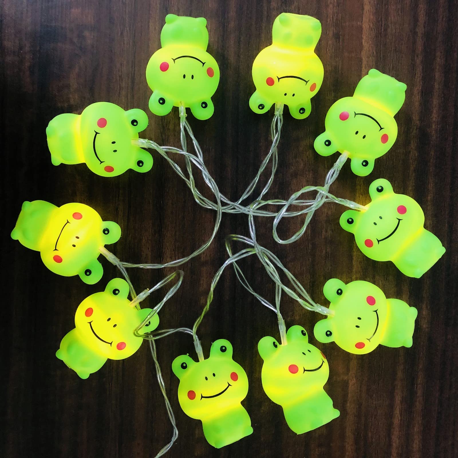 Riaxuebiy Prince Frog String Light Cartoon Frog Fairy Light Night Light Green Frog Lanterns for Halloween Christmas Thanksgiving Home Party Children Kids Bedroom Decoration (1.65m/10led, Shy Frog)