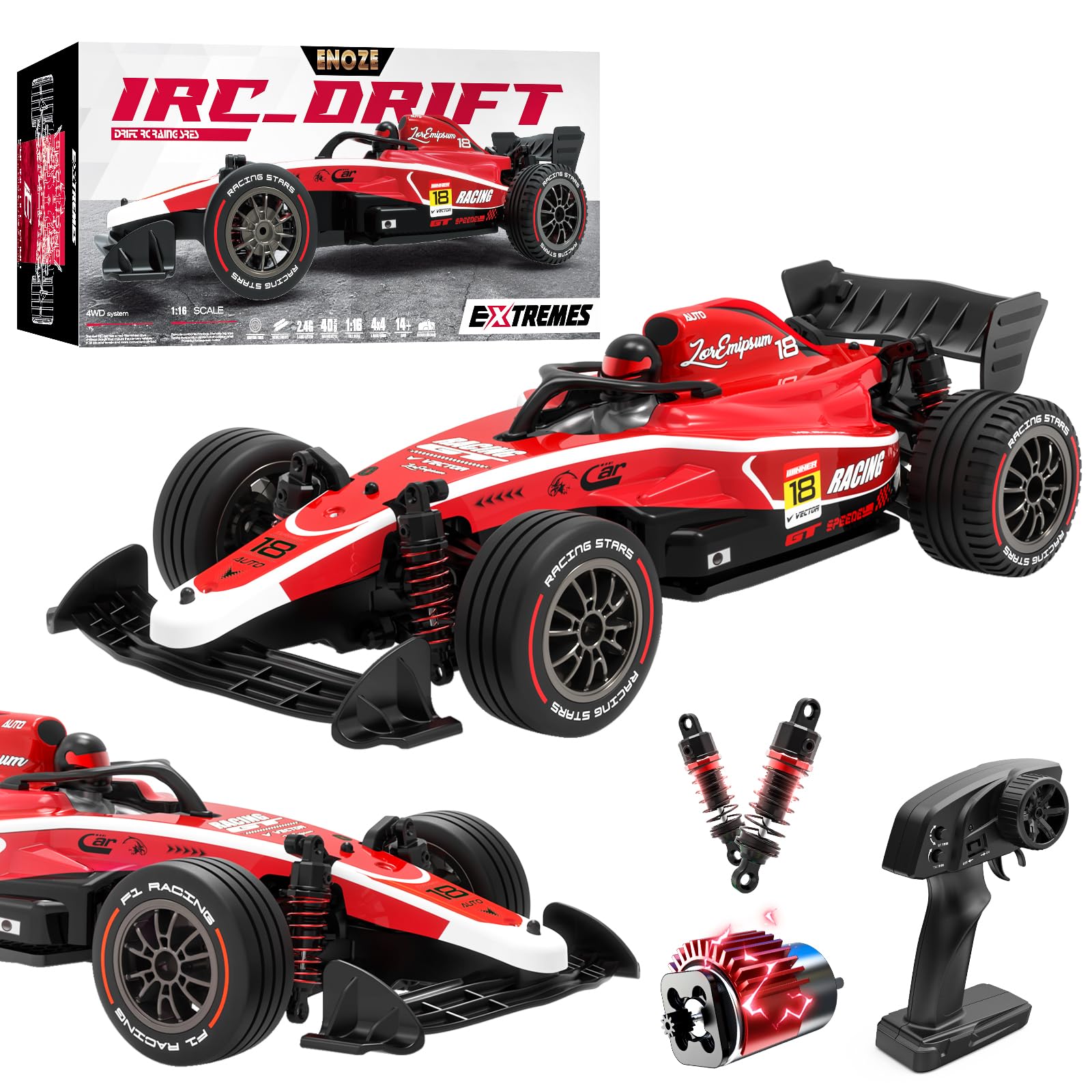 YESHIN 1:14 RC Cars for Adults, Max 36mph Electric Off-Road Racing Car, Waterproof High Speed 4WD Remote Control Car with 2*Battery