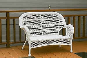 Jeco Inc.685024310153 Santa Maria White Wicker Patio Love Seat