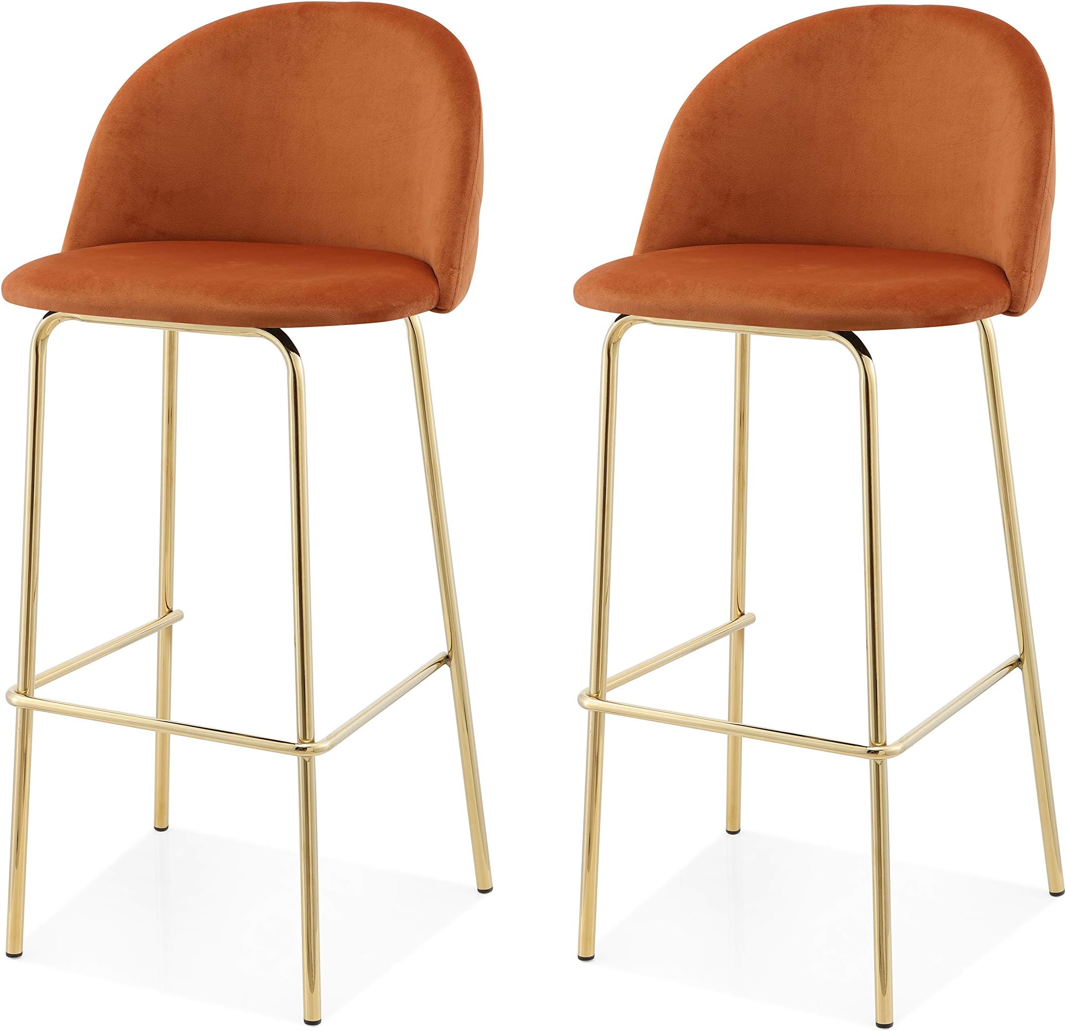 MEELANO Counter Height Stools Dark Orange