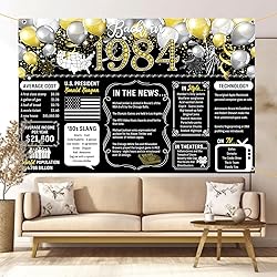 Back in 1984 Backdrop Large Wall Banner Happy Party