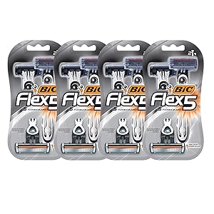 BIC Flex 5 Men's Disposable Razor, 8-Count (4 packs of 2 razors)