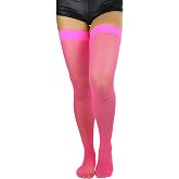 ToBeInStyle Women&rsquo;s Sexy Nylon Versatile Fine Fishnet Thigh High Stockings w/Opaque Band