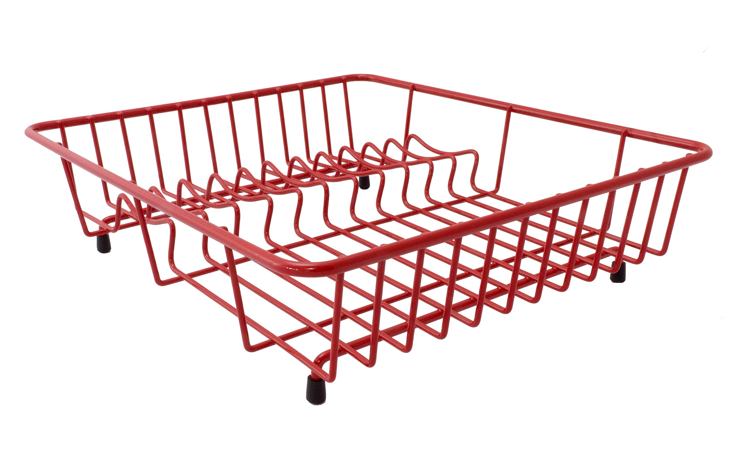 Delfinware 2034 RD Dish Drainer, Metal, Red, 37 x 33 x 10 cm