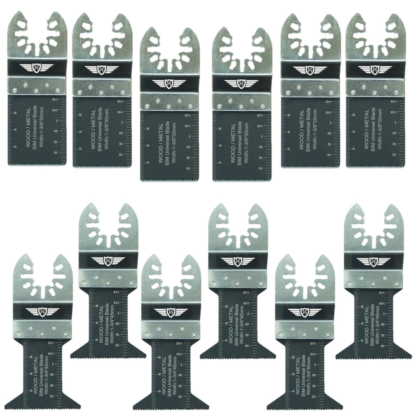 12 x TopsTools FAK12BMX Fast Fit Bi-Metal Blades Compatible with Dewalt Stanley Black and Decker Bosch Fein (Non-StarLock) Makita Milwaukee Hitachi Parkside Ryobi Worx Workzone Multitool Accessories