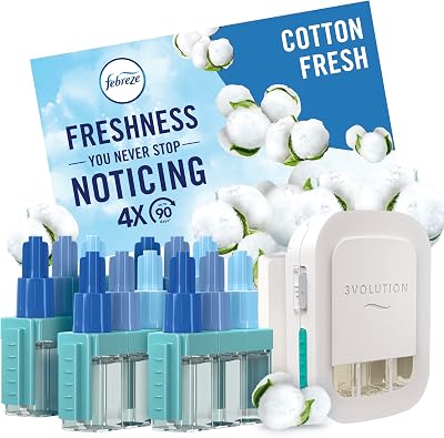 Febreze 3Volution Plug In Air Freshener Starter Kit + 4 Refills 20ml each