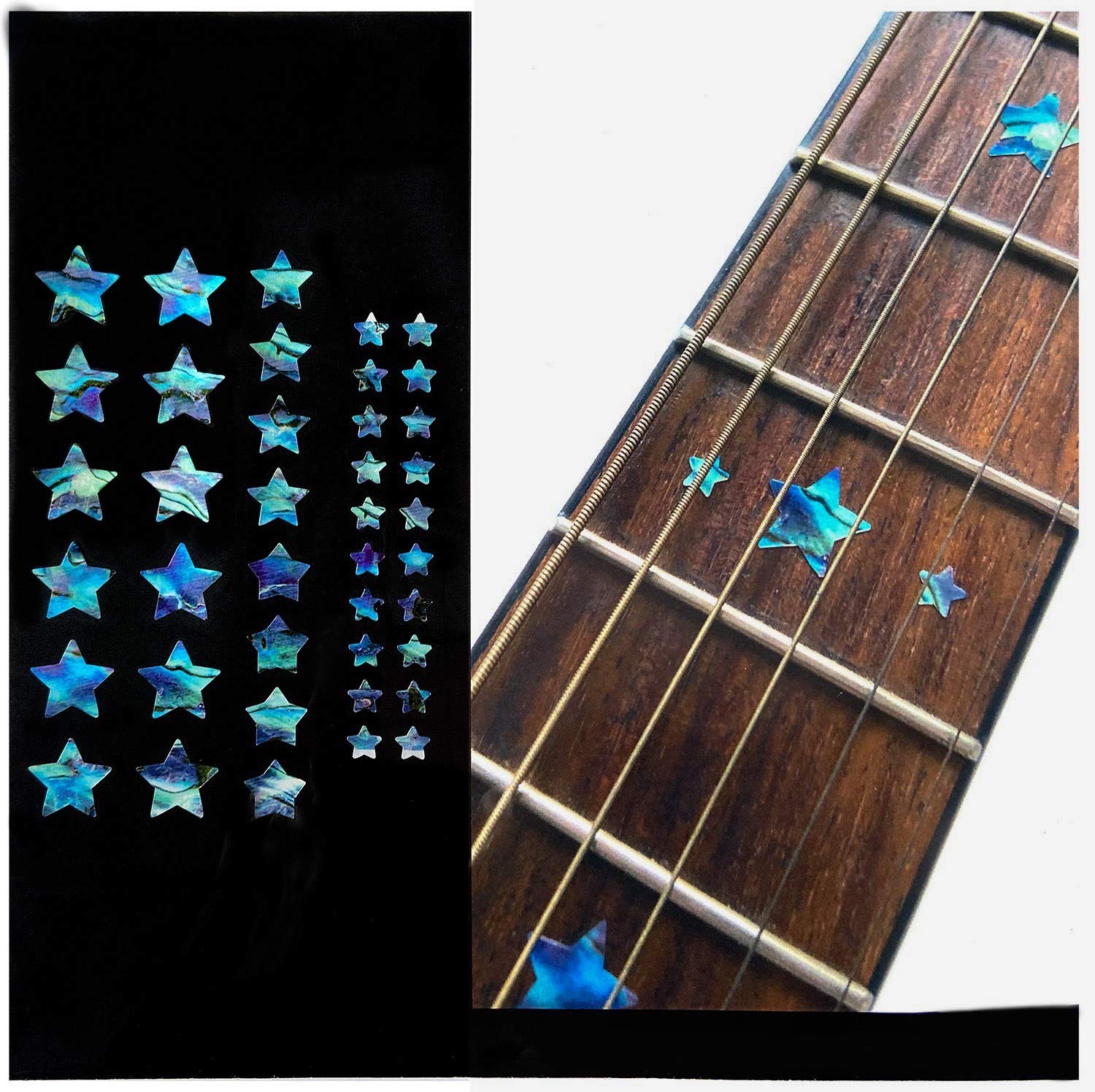 Inlaystickers Stars Fret Markers Set - Abalone Blue
