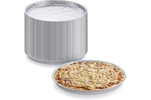 DCS Deals Pack of 12 Disposable Round Foil Pizza Pans – Durable Pizza Tray for Cookies, Cake, Focaccia and More – Size: 12-1/4" x 3/8"