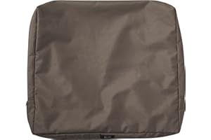 Classic Accessories Ravenna Water-Resistant 23 x 20 x 4 Inch Outdoor Back Cushion Slip Cover, Patio Furniture Cushion Cover, Dark Taupe, Patio Furniture Cushion Covers