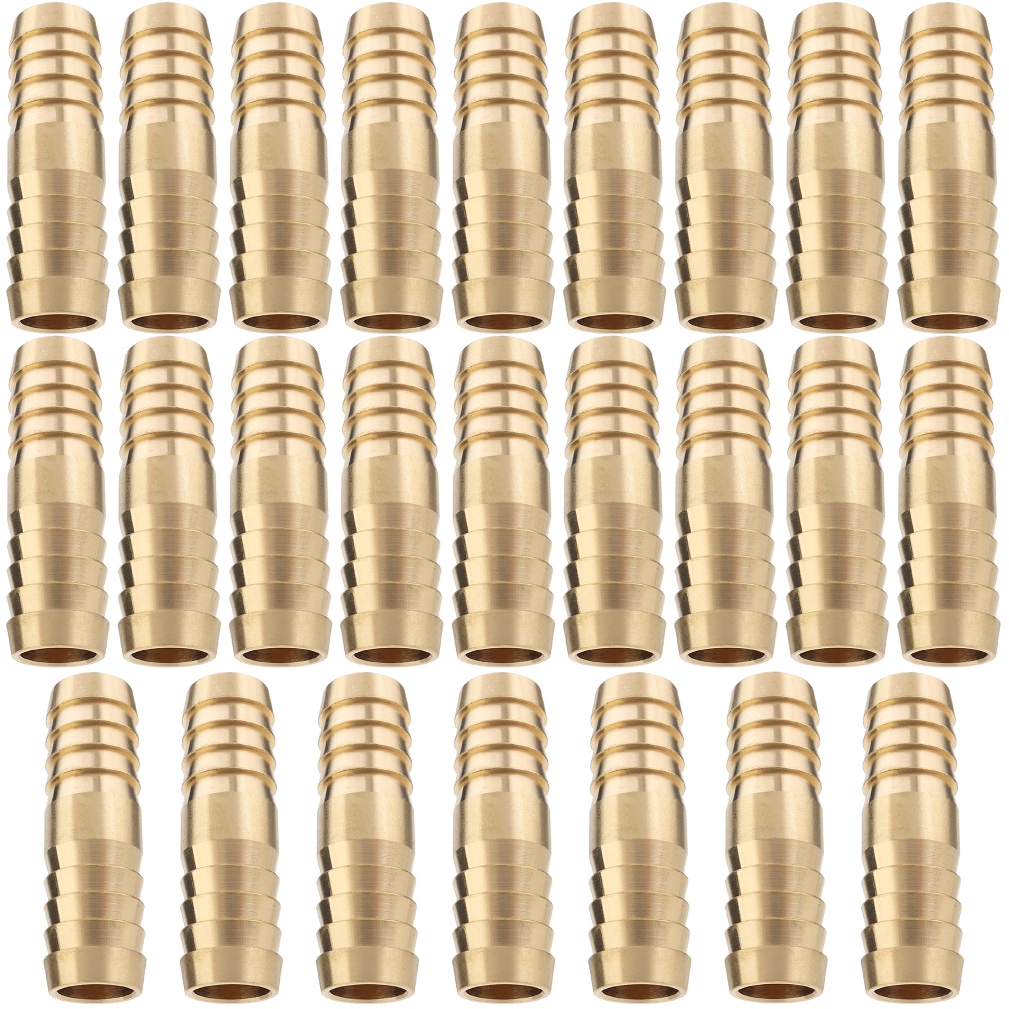 LTWFITTING Brass 16mm Barb Hose Fitting Straight Splicer for Vehicle Fuel System, Car Heater and Cooler (Pack of 25)