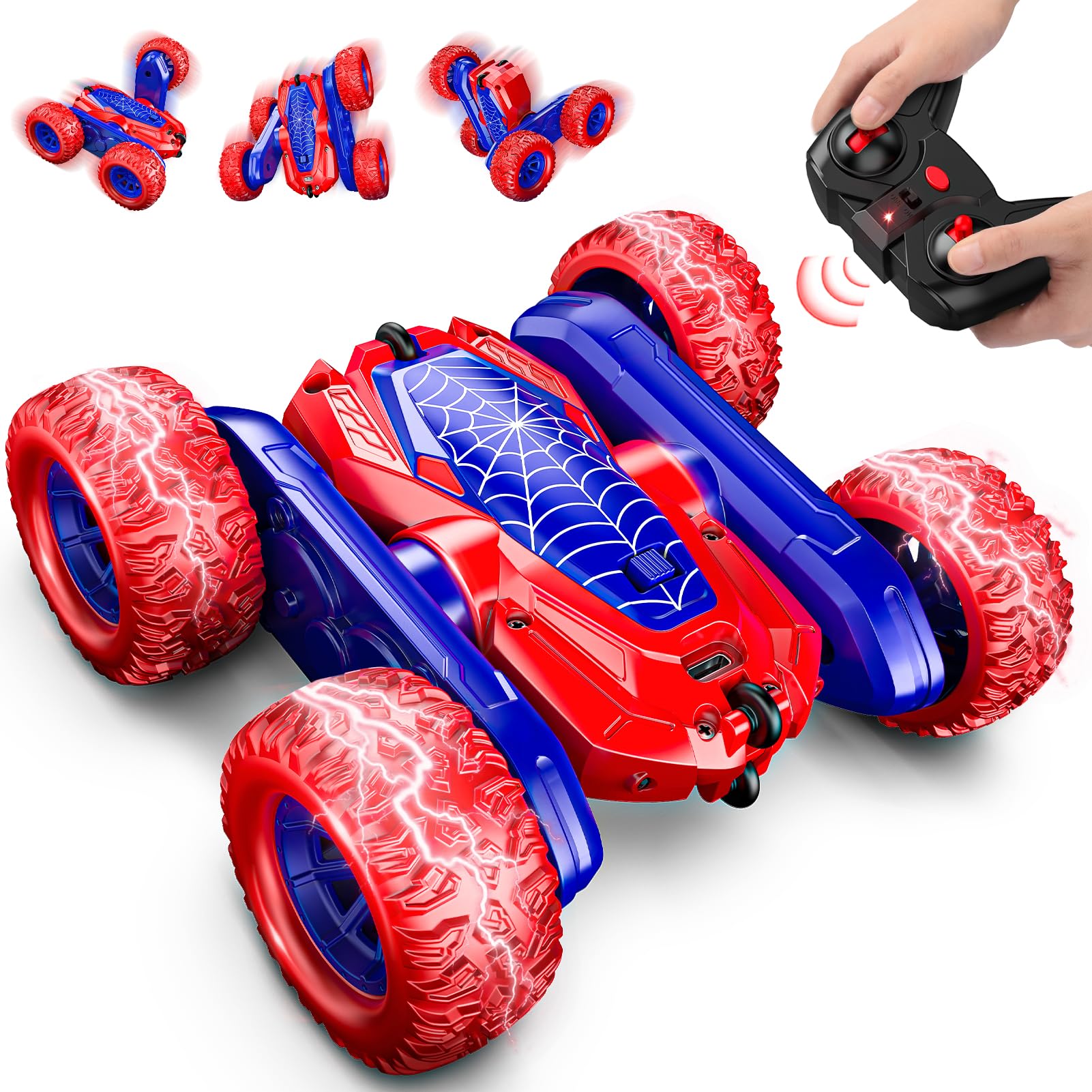 360° Flips Remote Control Cars, Stocking Fillers Kids Toys for 3-10 Year Old Boys 4WD RC Stunt Car Gifts for 3-10 Year Old Boys, Monster Truck Birthday Presents, Early Christmas Xmas Presents