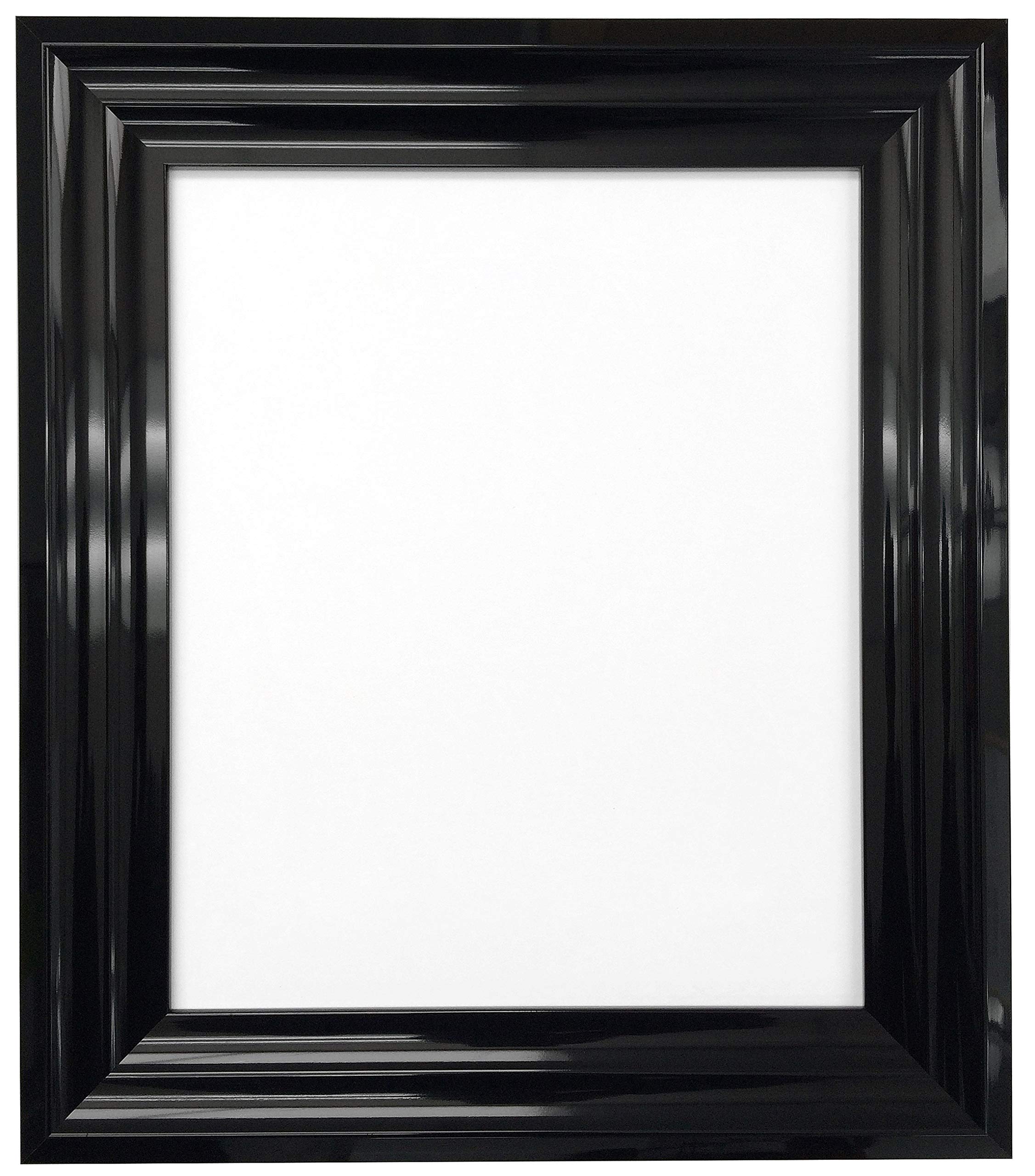 FRAMES BY POST Firenza Gloss Black Picture Photo Frame Plastic Glass 9" x 6"