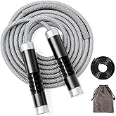 Mangodan 1LB Weighted Jump Ropes for fitness Women Men, Tangle-Free Ball Bearing Rapid Speed Skipping Jump Rope with Adjustable 9mm Cotton & PVC Cord, Aluminum Handles for MMA, Boxing, CrossFit, Weight-loss Workouts