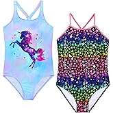Mecamelon Girls One Piece Bathing Suit Mermaid Printed Beach Swimwear