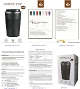YINJOYI Travel Mug 380ml Stainless Steel Vacuum Insulated Blue view 2