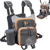QulayQualy Fly Fishing Chest Pack Vest Tackle Fly Bag | Outdoor Lightweight Fishing Chest Bag for Wade Fishing w/ Zip-Down Wo