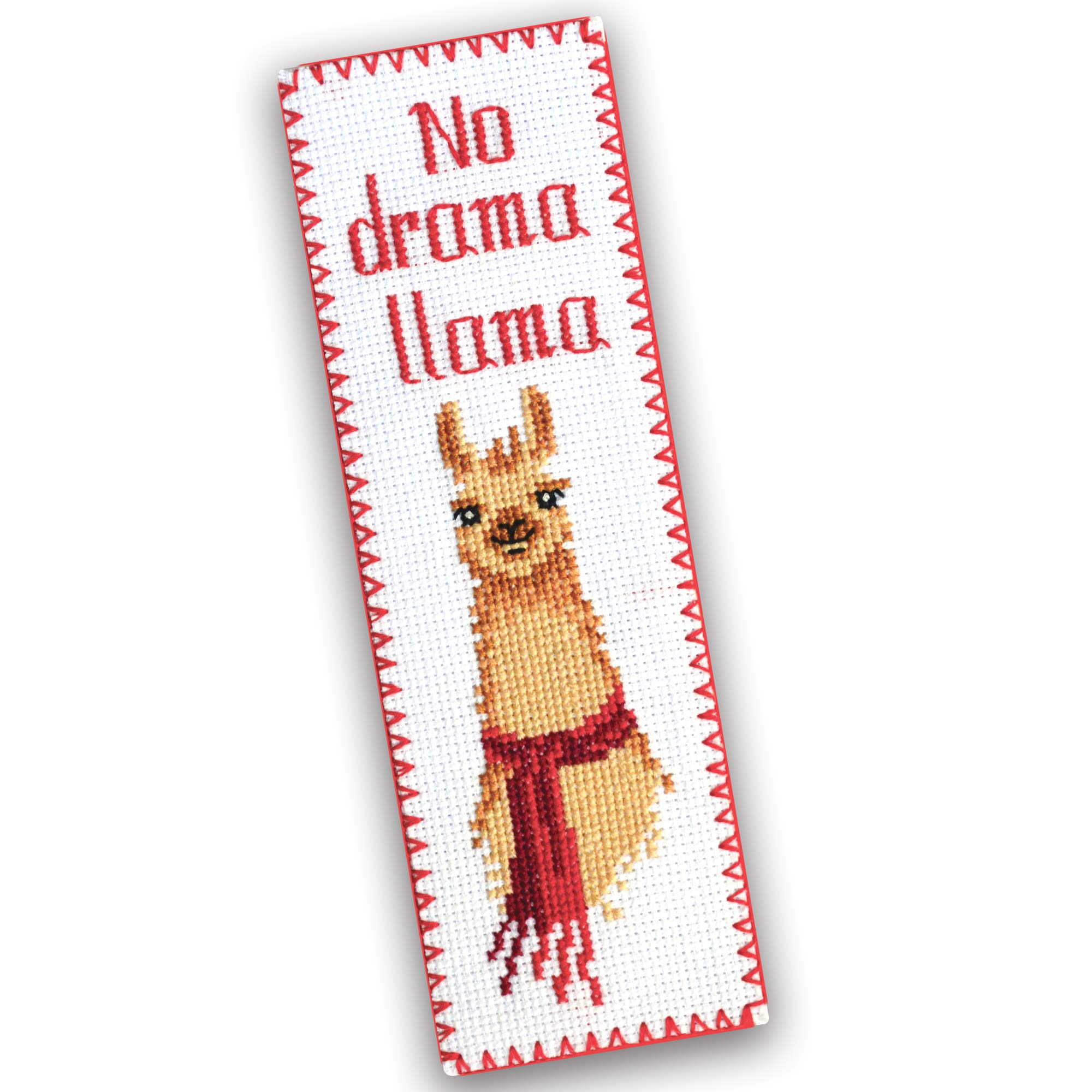 Povitrulya Counted Cross Stitch Kit for Adults or Kids “No Drama Llama“ | Funny Hand Embroidery Bookmark Kits | Mother's Day Gift for Mom or Grandma — image 1