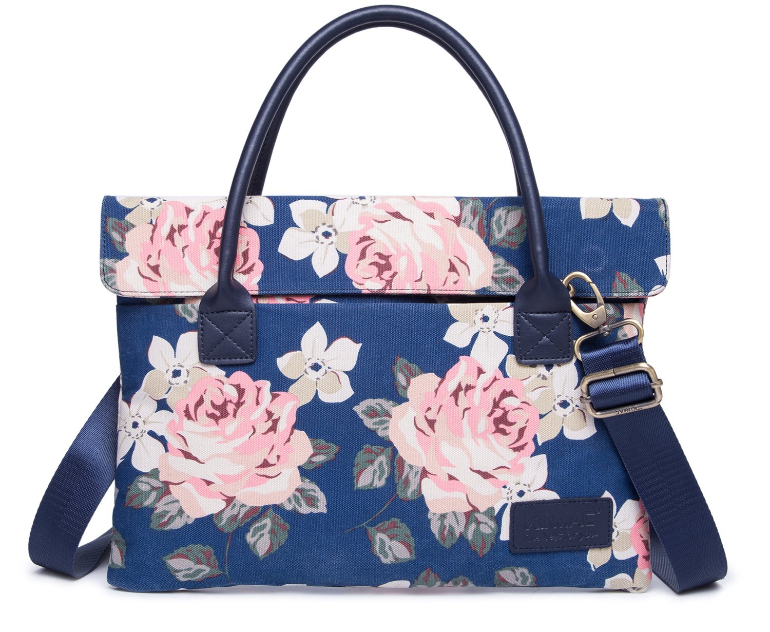 Kinmac Blue Rose Lightweight Slim Laptop Bag Sleeve Case Briefcase Shoulder Bag (15 inch-15.6 inch)