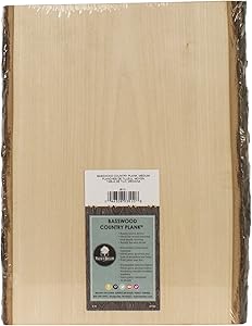 Walnut Hollow Basswood Country Plank Medium with Bark for Woodburning, Home Décor, and Rustic Weddings