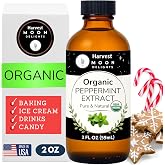 Organic Peppermint Extract for Baking, Ice Cream, Drinks, and Candy - 2 oz - Water-Soluble - By Harvest Moon Delights - Pure Peppermint Flavoring, Mint Extract