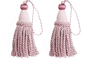 HedongHexi 2 Pack Tassel Key With Loops, Handmade Twisted Craft, DIY Accessories for Home Decoration