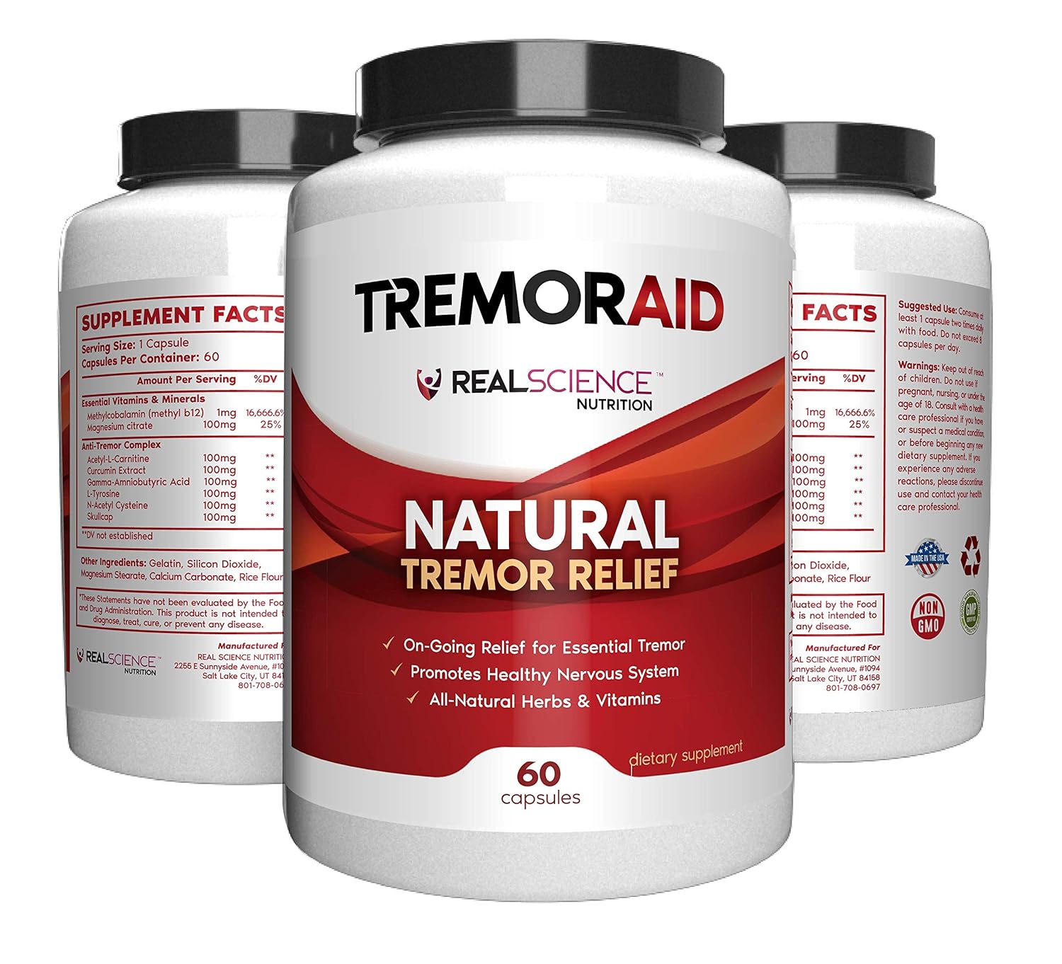Tremoraid Natural Essential Tremor Relief Supplements Effective And Powerful Help For Shaky Hands Arm Leg Soothe Essential Tremors Pills 60 - 