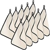 Tatuo 10 Count Exfoliating Wash Cloths for Body and Face Facial Bath Scrub Soft Weave Loofah Towel Exfoliate Bath Towel Remove Dead Skin Wash Cloth for Women Man (Black Edge)