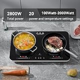 COOKNANO Induction Hob 2 Plates Double Cooktop 2800W Independent Control view 2