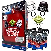 Imaginings 3 Star Wars Candy Lollipop Rings, Individually Wrapped Birthday Party Favors, Candy for Party Bags, 18 Count