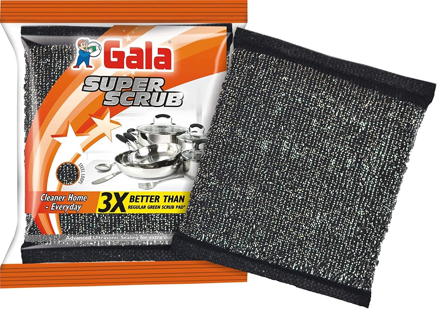 Gala Super Scrub Set Made of Steel Black Pack of 6 Amazon.in