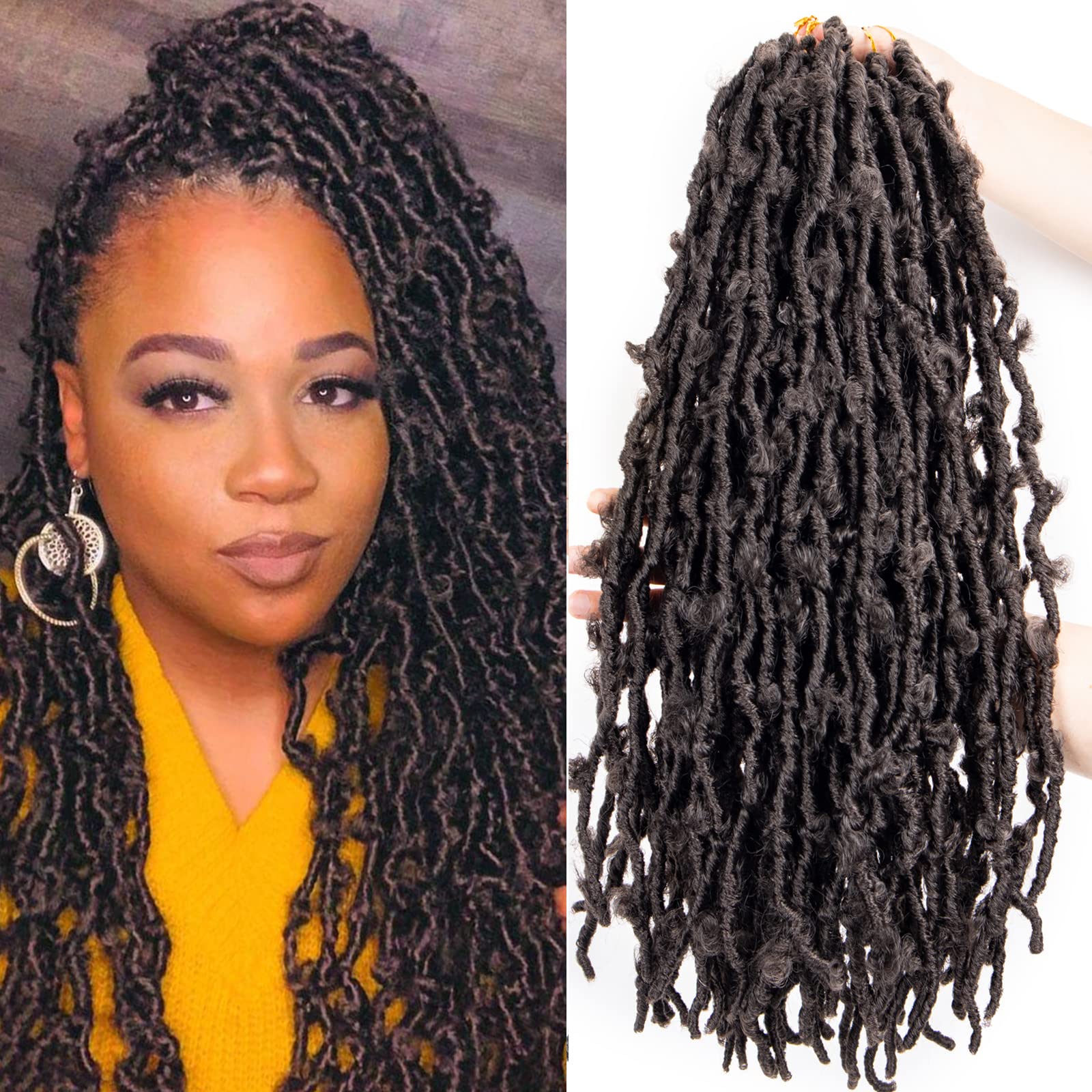 Butterfly Locs Crochet Hair - 18 Inch Pre Looped Distressed Faux Locs Crochet Braids — image 1