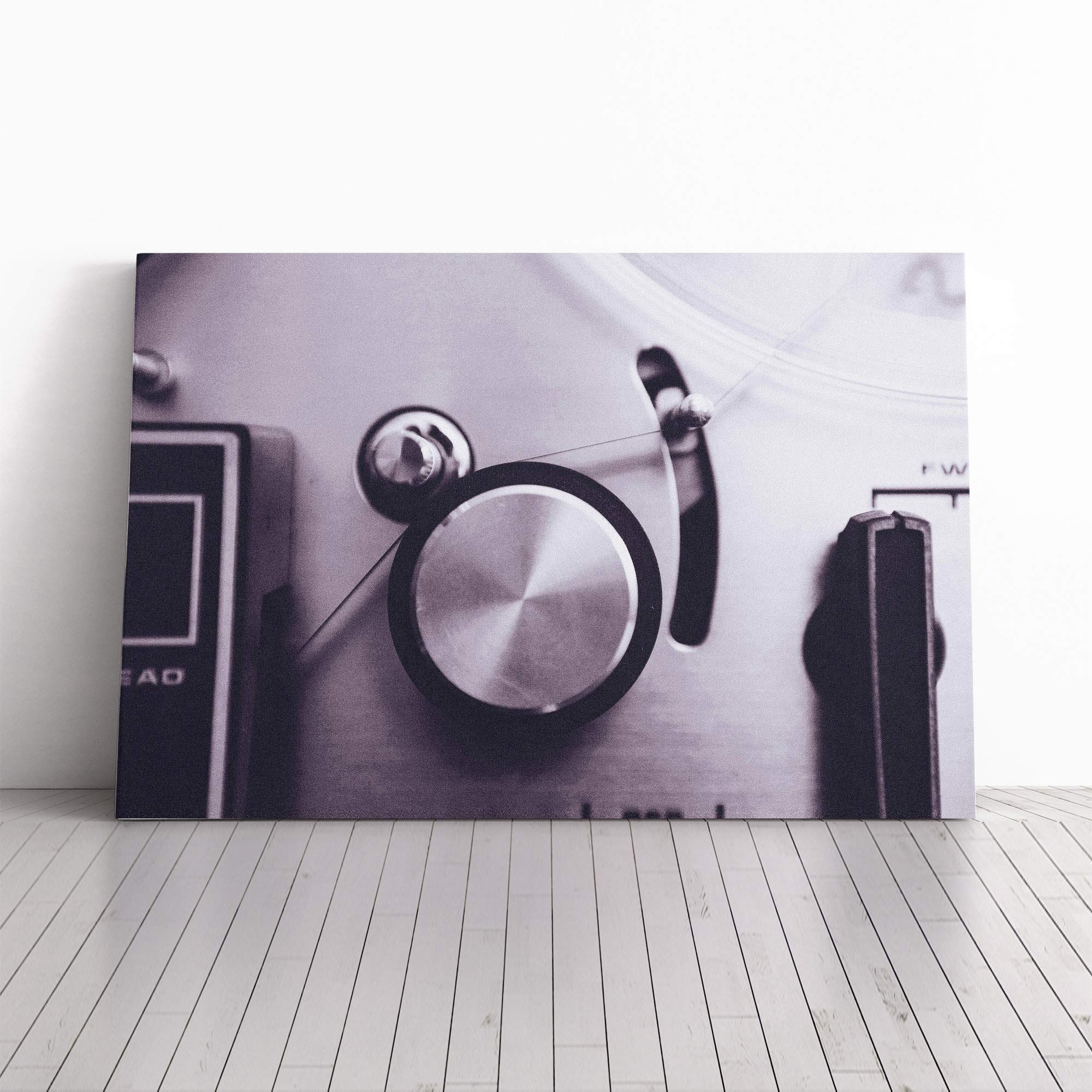 Big Box Art Canvas Print Wall Art Vintage Music Player (4) | Mounted and Stretched Box Frame Picture | Home Decor for Kitchen, Living, Dining Room, Bedroom, Hallway, Multi-Colour, 20x14 Inch