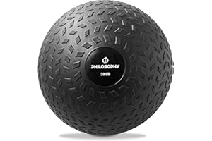 Philosophy Gym Slam Ball - Weighted Fitness Medicine Ball with Easy Grip Tread