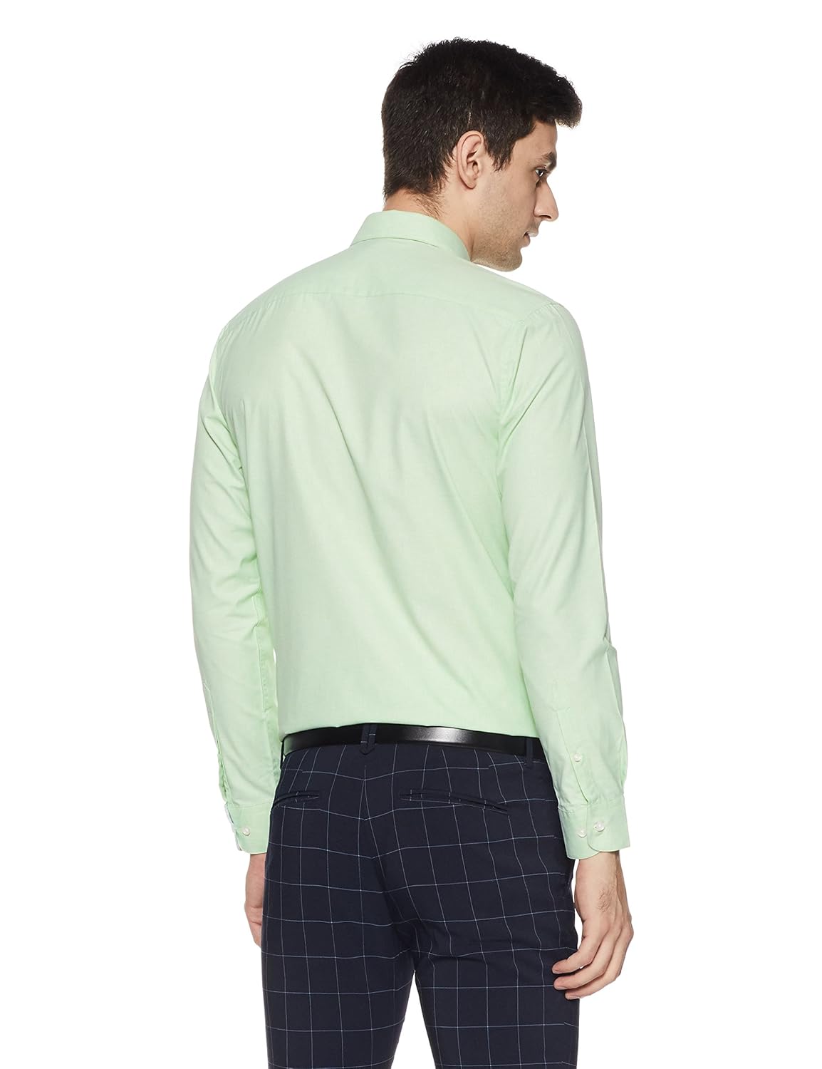 peter england men's solid slim fit formal shirt