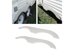 COOVO JMTAAT New Pair of Tandem Trailer Fender Skirt Compatible with RV Campers and Trailers - Pewter White Left+Right
