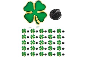 HAFILO 25/50/100/200 pieces small green enamel St. Patrick's Day pins Four leaf clover lapel pin Shamrock brooch pins Patrick Day for women men Irish holiday souvenir gift badge bulk