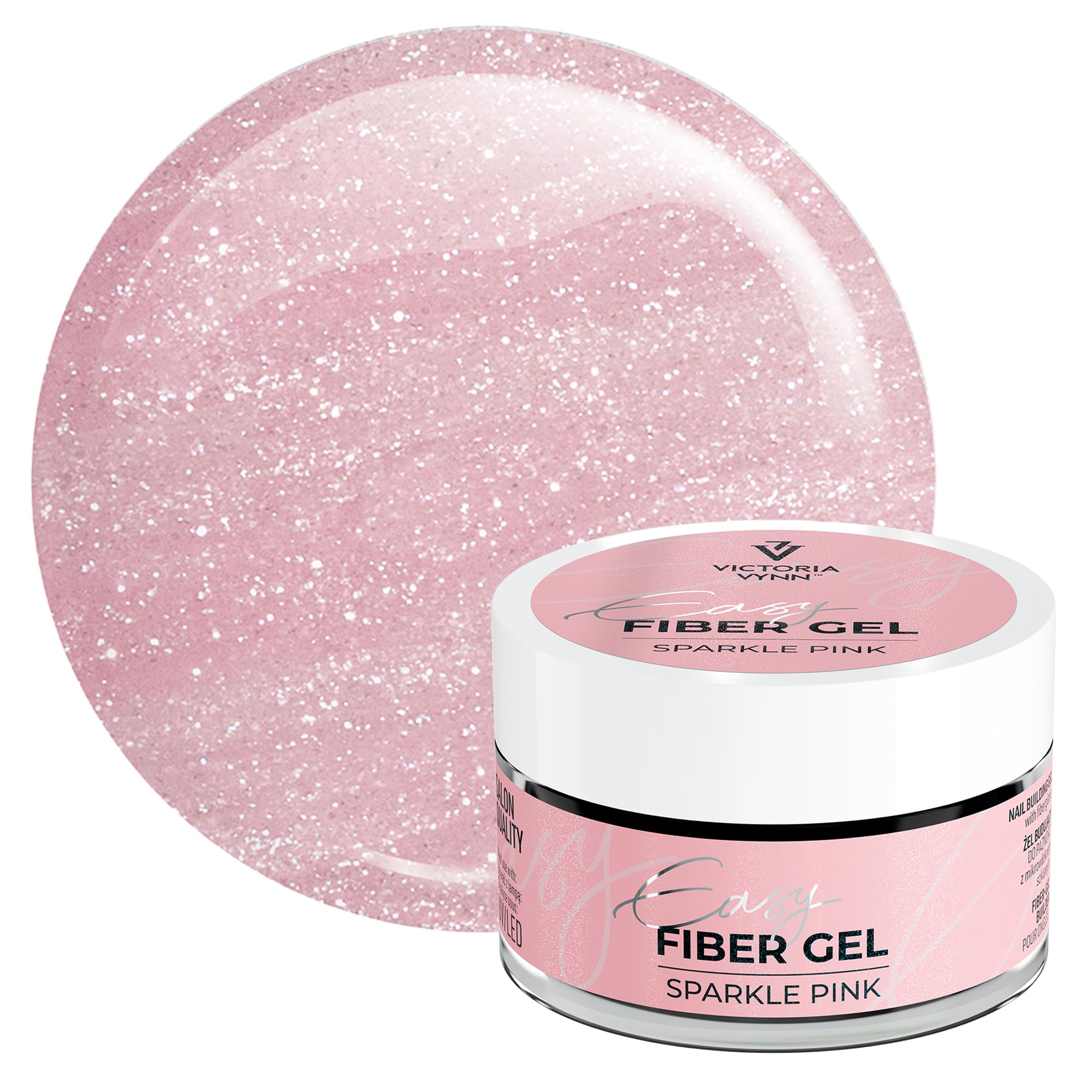 Victoria Vynn Sparkling UV/LED Builder Gel Easy Fiber Gel for Nail Manicure Glitter Sparkle Pink 50ml