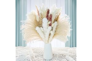 NSRHMJ 90 Pcs Pampas Grass Decor-Natural Dried Flowers, Reed Grass Bouquet for Wedding Boho Flowers Home Table Decor, Rustic Farmhouse Party (90 pcs)