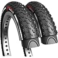 Fincci Pair 26x4.0 Fat Bike Tires 100-559 Foldable Fat Tires for Road Mountain MTB Mud Dirt Offroad Bike Bicycle - Pack of 2