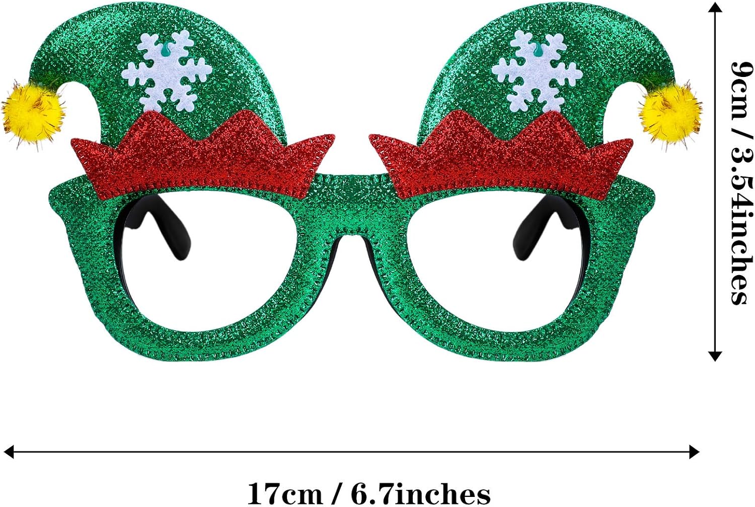 ANECO 24 Pack Christmas Costume Accessory Glasses Frames Christmas Glitter Party Glasses Ornaments Santa Snowman Glasses Creative Funny Eyewear for Christmas Party - Image 3