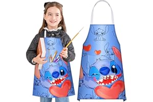 Akkya Kids Aprons for Cooking Toddler Chef Painting Apron with Pocket Baking Art Gardening Personalized Smock for Girls Boys