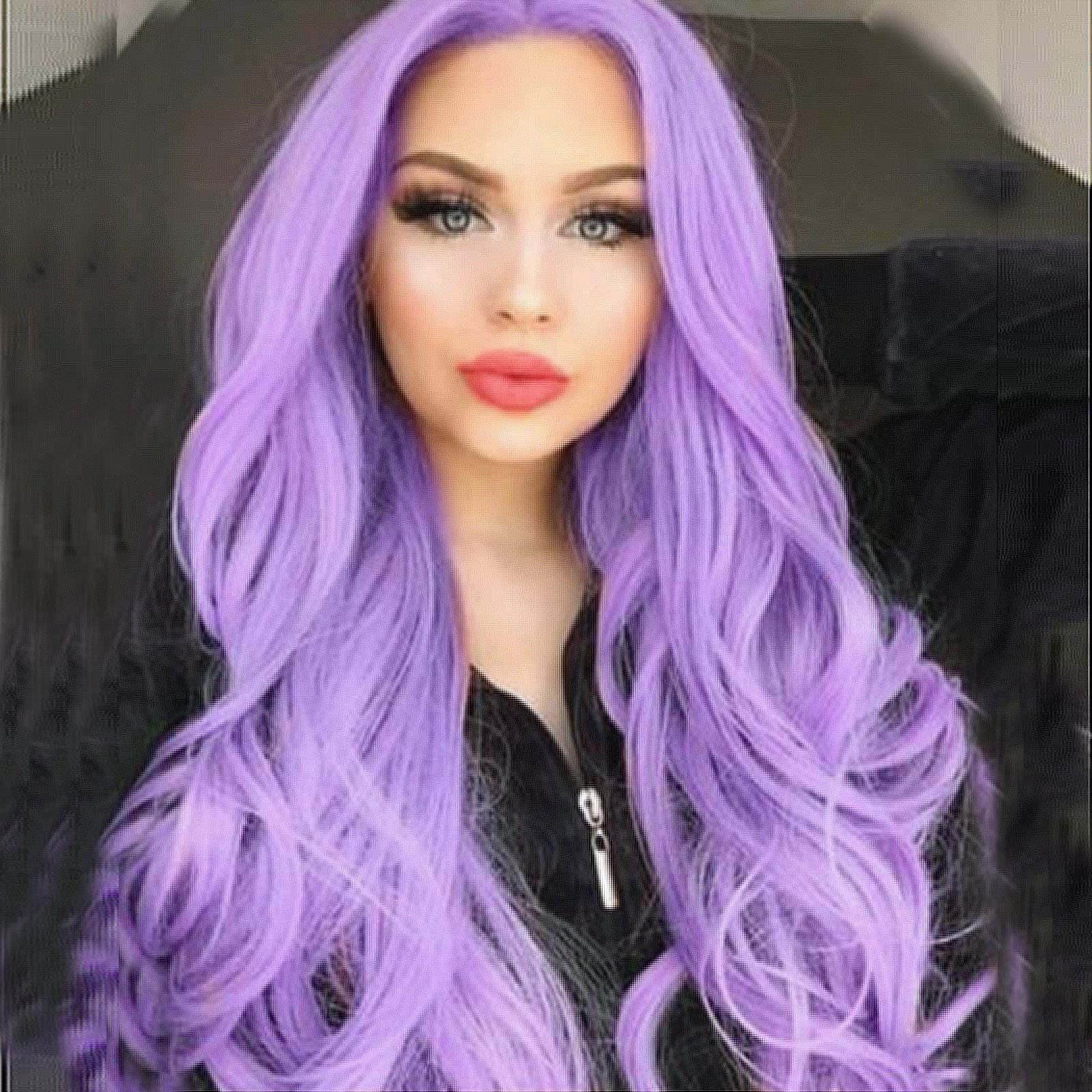 AFBeauty Purple Wig Lace Front Synthetic Hair Long Heat Resistant Wavy Middle Part Wigs for Women Natural Hairline Lilac Lavender Colour 22 Inches Hand Tied Lace Wig Drag Queen Cosplay Daily — image 1