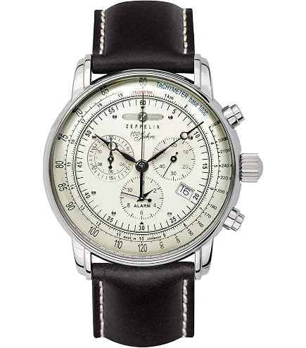 Amazon.com: Zeppelin Z85963 Mens Friedrichshafen GMT Leather Strap