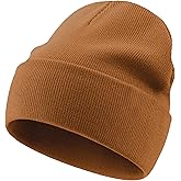choshion 100% Cotton Beanie Lengthen Cuffed Beanies Knit Winter Hats for Men Women Soft Warm Ski Hat Unisex Knitted Skull Cap