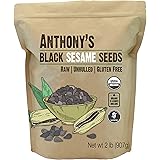 Anthony's Organic Black Sesame Seeds, 2 lb, Raw, Unhulled, Batch Tested & Verified Gluten Free, Keto Friendly
