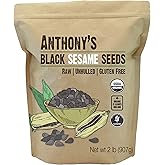 Anthony's Organic Black Sesame Seeds, 2 lb, Raw, Unhulled, Batch Tested & Verified Gluten Free, Keto Friendly