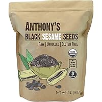 Anthony's Organic Black Sesame Seeds, 2 lb, Raw, Unhulled, Batch Tested & Verified Gluten Free, Keto Friendly